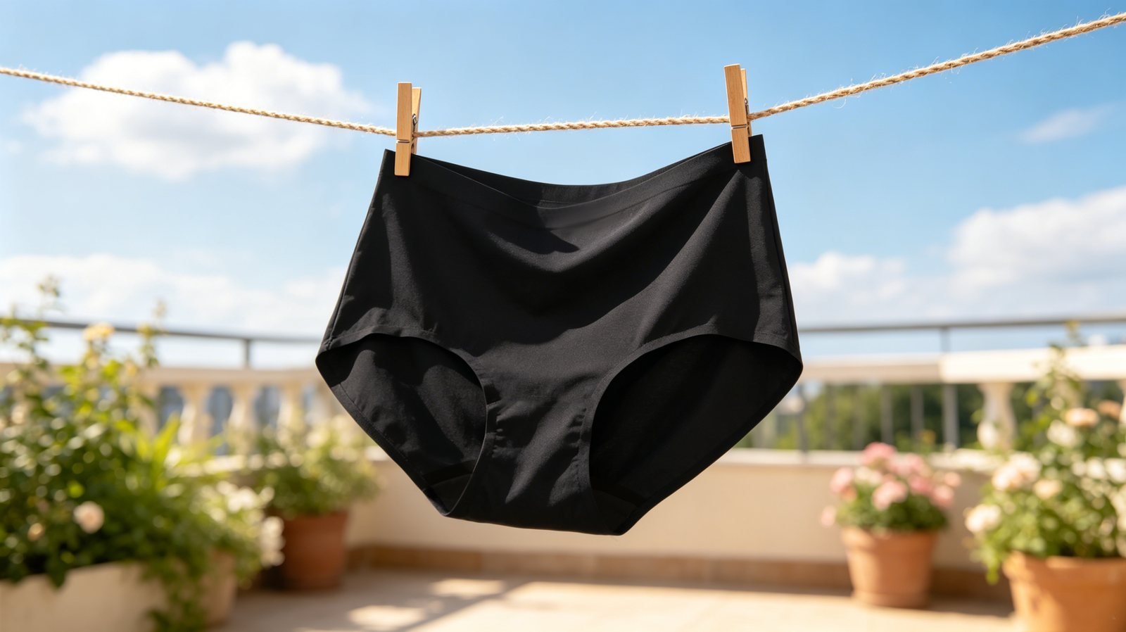 Sustainability underwear clothesline